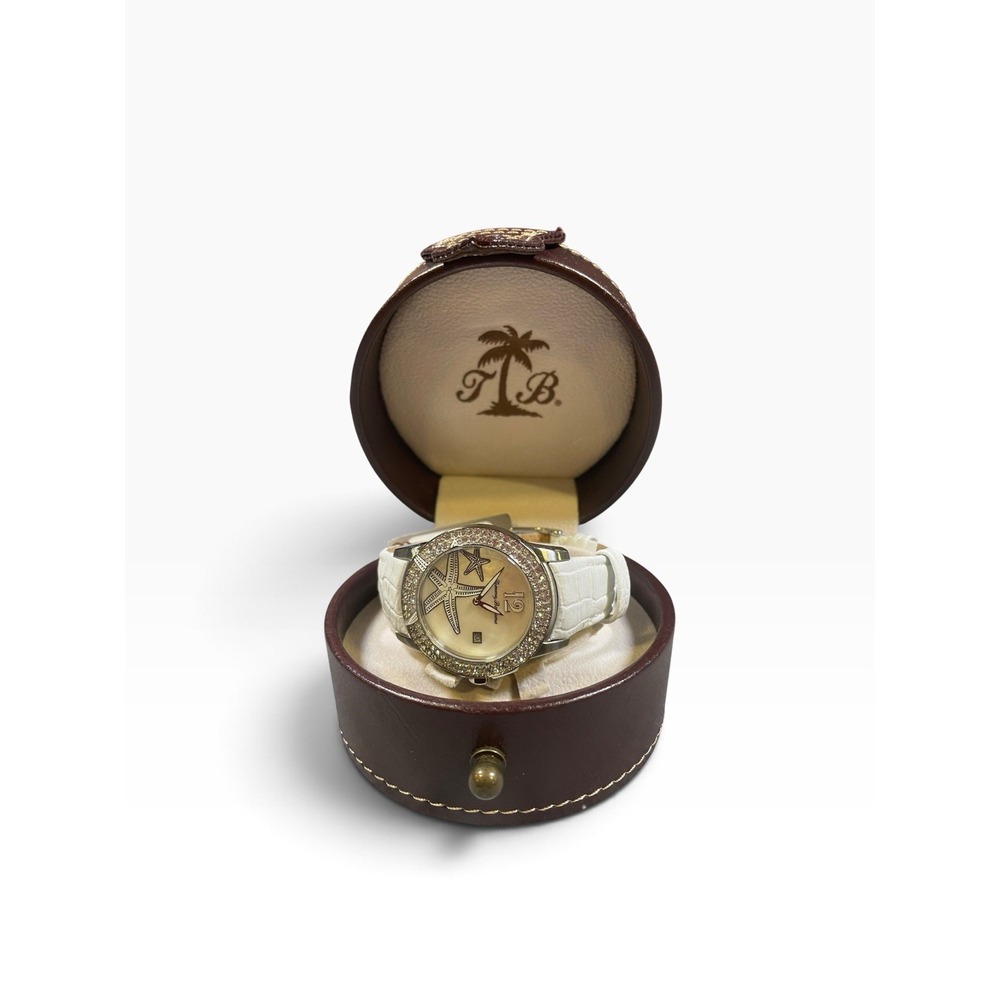 Tommy Bahama Womens Watch Bimini Crystal MOP Silver Tone Starfish TB2134 $225